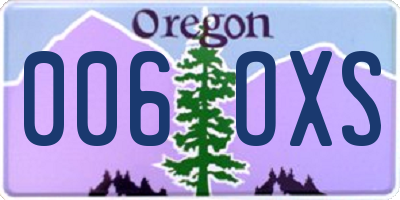 OR license plate 006OXS