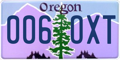 OR license plate 006OXT