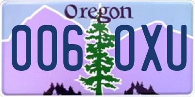 OR license plate 006OXU