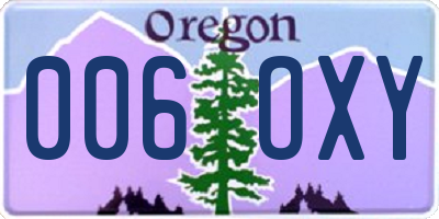 OR license plate 006OXY