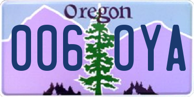 OR license plate 006OYA