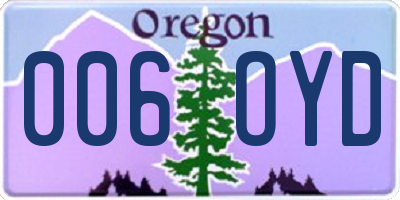 OR license plate 006OYD