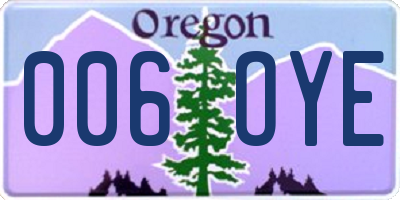 OR license plate 006OYE
