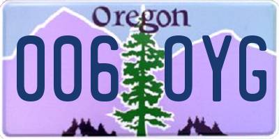 OR license plate 006OYG