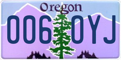 OR license plate 006OYJ