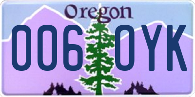 OR license plate 006OYK