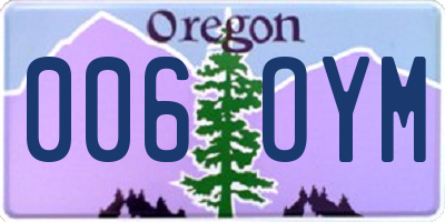OR license plate 006OYM