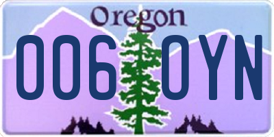 OR license plate 006OYN