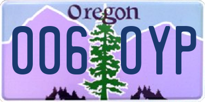 OR license plate 006OYP