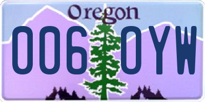 OR license plate 006OYW