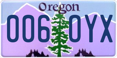 OR license plate 006OYX