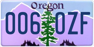 OR license plate 006OZF