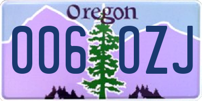 OR license plate 006OZJ