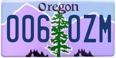 OR license plate 006OZM