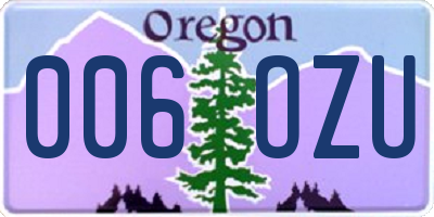 OR license plate 006OZU