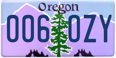OR license plate 006OZY