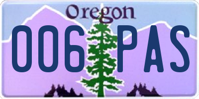 OR license plate 006PAS
