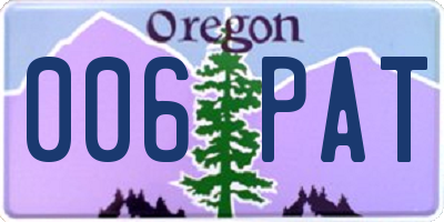 OR license plate 006PAT