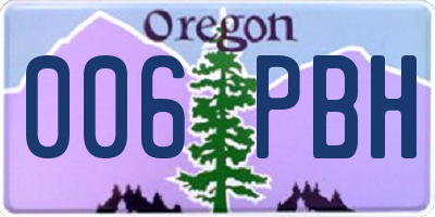OR license plate 006PBH