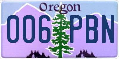 OR license plate 006PBN