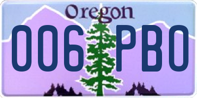 OR license plate 006PBO