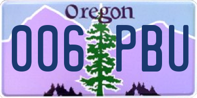OR license plate 006PBU