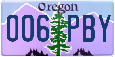 OR license plate 006PBY