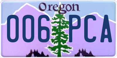 OR license plate 006PCA
