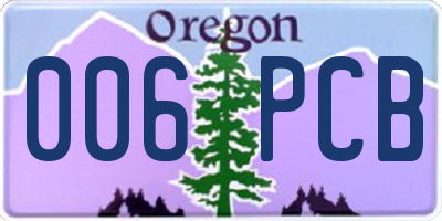 OR license plate 006PCB
