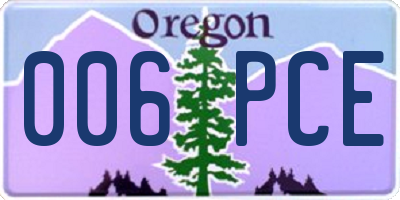 OR license plate 006PCE
