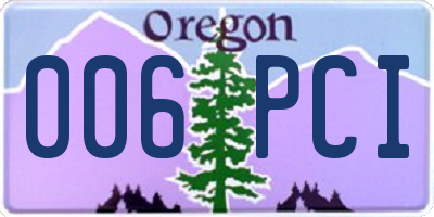 OR license plate 006PCI