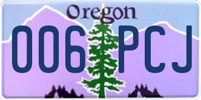 OR license plate 006PCJ
