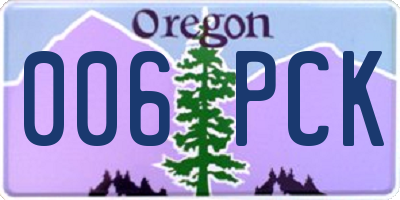 OR license plate 006PCK
