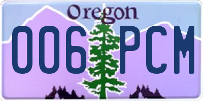 OR license plate 006PCM