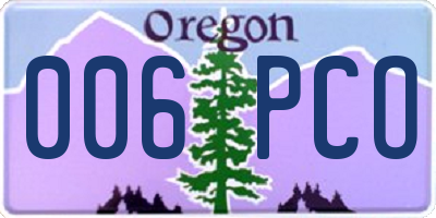OR license plate 006PCO