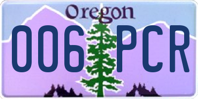 OR license plate 006PCR
