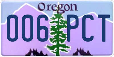 OR license plate 006PCT