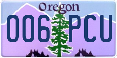 OR license plate 006PCU