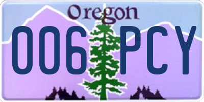 OR license plate 006PCY