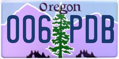 OR license plate 006PDB