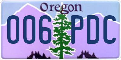 OR license plate 006PDC