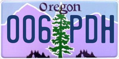 OR license plate 006PDH