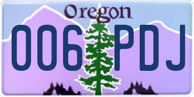 OR license plate 006PDJ