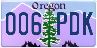 OR license plate 006PDK