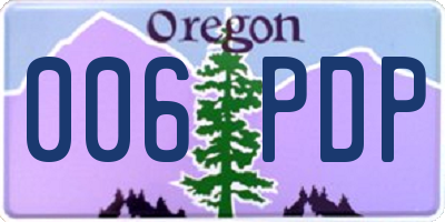 OR license plate 006PDP