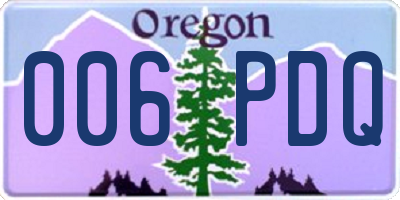 OR license plate 006PDQ