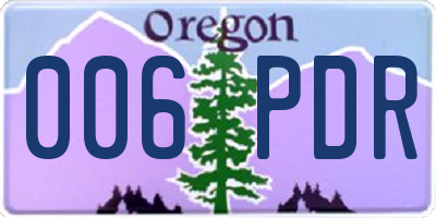 OR license plate 006PDR