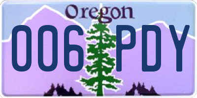 OR license plate 006PDY