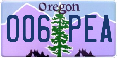 OR license plate 006PEA