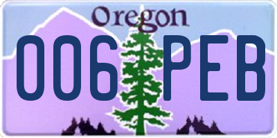 OR license plate 006PEB